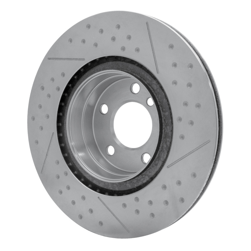 BMW 120i Brake Rotor (1) - Rear - R1 Concepts - Dimpled and Slotted - `12-`20